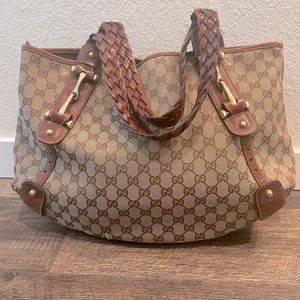 GUCCI- GG Large Horsebit Hobo bag